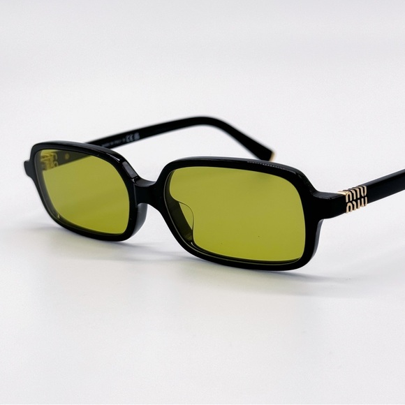 NEW MIU MIU MU11ZS 16K070 SQUARE MU11ZS WOMEN MU11ZSF 16K07O BLACK SUNGLASSES - Picture 8 of 14